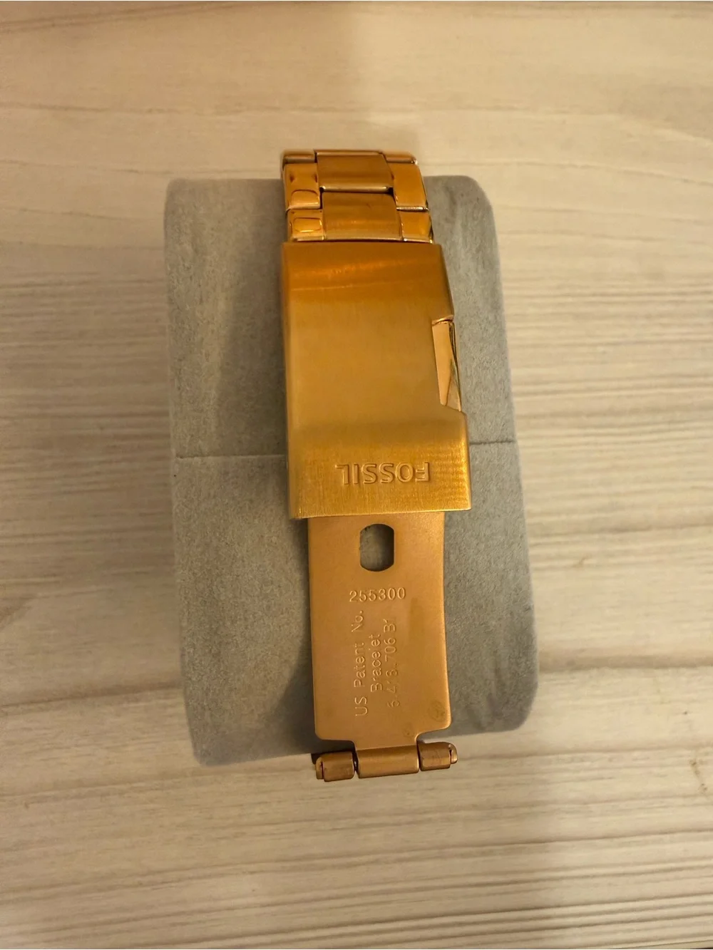 Fossil Women's Gold Bracelet Watch with Teal Dial and Crystal Bezel